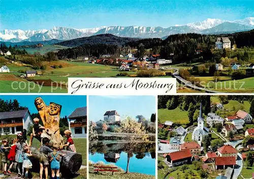 AK / Ansichtskarte  Moosburg_Kaernten Sommerfrische Panorama mit Karawanken Kinderdorf Schloss Moosburg Kaernten