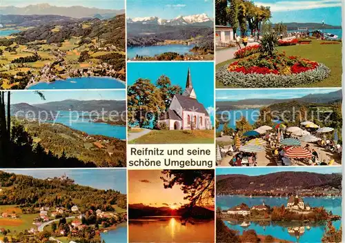 AK / Ansichtskarte  Reifnitz_Woerthersee und Umgebung Alpenpanorama Kapelle Maria Woerth Reifnitz Woerthersee