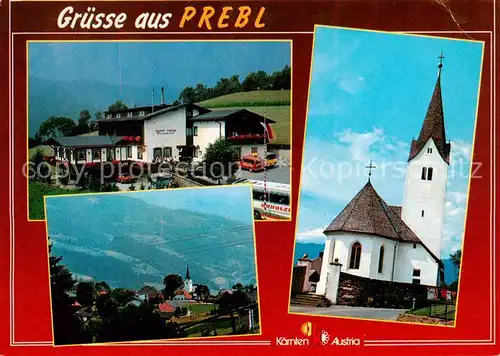 AK / Ansichtskarte  Prebl_Wolfsberg_Kaernten_AT Gasthof Pension Ansicht mit Kirche Sommerfrische 