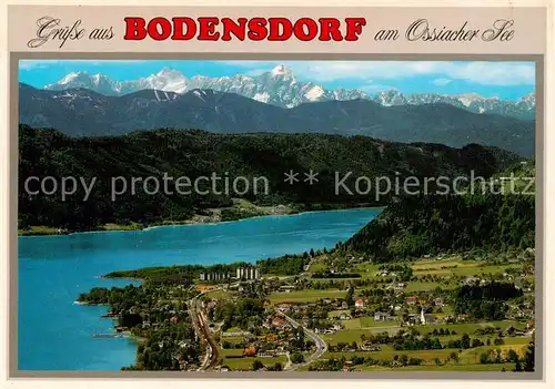 AK / Ansichtskarte 73856122 Bodensdorf_Ossiacher_See_AT Panorama Ferienort Julische Alpen mit Mangart 