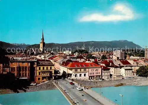 AK / Ansichtskarte  Villach_Kaernten_AT Ansicht mit Kirche Drau Bruecke Blick gegen Dobratsch 