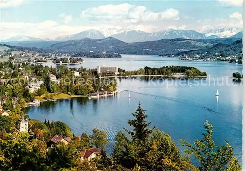 AK / Ansichtskarte  Poertschach_Woerthersee Panorama Kurort mit Karawanken Poertschach Woerthersee