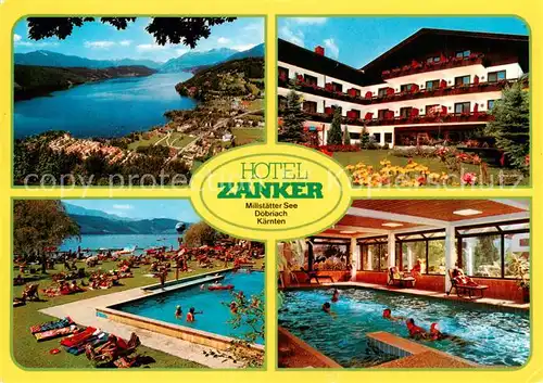 AK / Ansichtskarte 73856165 Doebriach_Millstaettersee Hotel Zanker Freibad Hallenbad Panorama Doebriach_Millstaettersee
