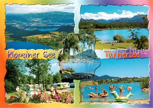 AK / Ansichtskarte  Turnersee_Kaernten_AT Panorama Erholungs- und Urlaubsgebiet Alpen Luftbild Campingplatz Badestrand 