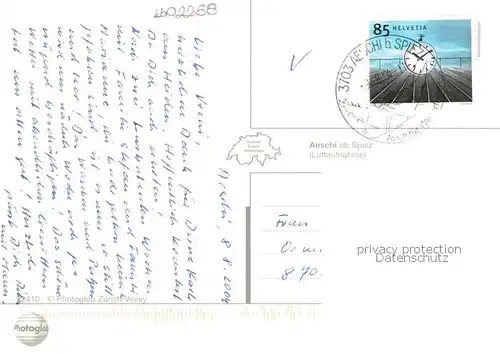 AK / Ansichtskarte  Aeschi_Spiez_BE Fliegeraufnahme 