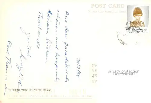 AK / Ansichtskarte  PeePee-Island_Thailand Panorama Strand Fischerboote Segelboot 