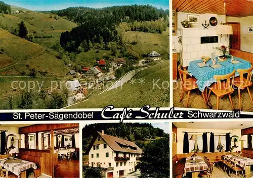 AK / Ansichtskarte 73856242 Saegendobel Café Pension Schuler Gastraum Blick ins Tals Saegendobel