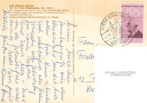 AK / Ansichtskarte  Saegendobel Café Pension Schuler Gastraum Blick ins Tals Saegendobel