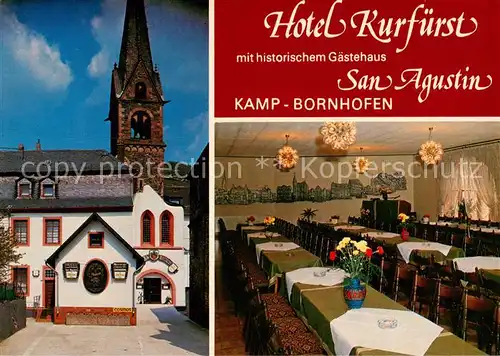 AK / Ansichtskarte  Bornhofen_Kamp Hotel Kurfuerst Historisches Gaestehaus San Augustin Bornhofen Kamp