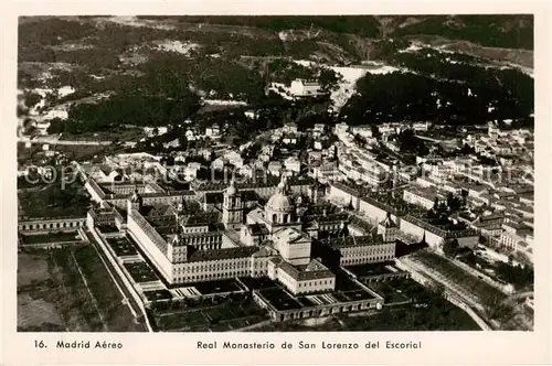 AK / Ansichtskarte  Madrid_Spain Real Monasterio de San Lorenzo del Escorial vista aérea Madrid Spain