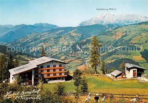 AK / Ansichtskarte  Wagrain__Salzburg_AT Hotel Berghof und Lift-Mittelstation Hoehenluftkurort Sommerfrische Blick zum Hochkoenig 