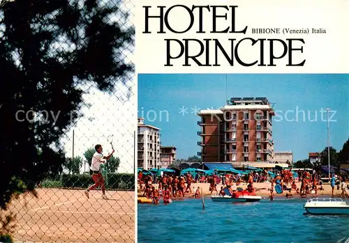 AK / Ansichtskarte 73856355 Bibione_IT Hotel Principe Strand Tennisplatz 