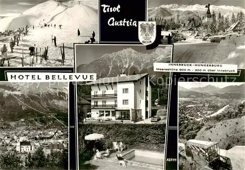 AK / Ansichtskarte 73856367 Innsbruck_Tirol_AT Hotel Bellevue Hungerburg Seilbahn Panorama Pohl Bergbahn 