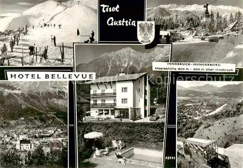 AK / Ansichtskarte  Innsbruck_Tirol_AT Hotel Bellevue Hungerburg Seilbahn Panorama Pohl Bergbahn 