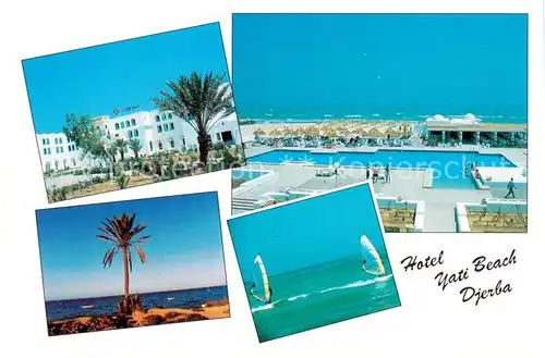 AK / Ansichtskarte 73856401 Djerba_Jerba_Tunesie Hotel Yati Beach Pool Strand Surfer 