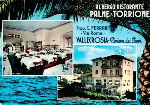 AK / Ansichtskarte  Vallecrosia_IT Albergo Ristorante Palme Torrione Gastraum 