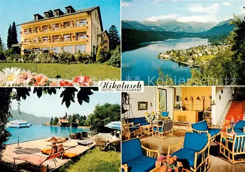 AK / Ansichtskarte  Millstatt_Millstaettersee_Kaernten_AT Nikolasch Hotel Restaurant Strandbad Gastraum 