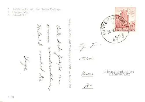 AK / Ansichtskarte  Hinterstoder_AT Polsterlucke mit Totem Gebirge Hinterstoder Baernalmlift 