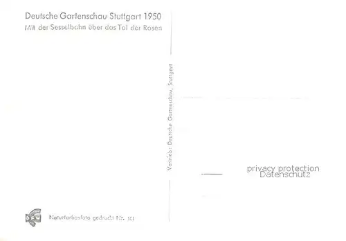 AK / Ansichtskarte  Stuttgart Mit der Sesselbahn ueber das Tal der Rosen Stuttgart