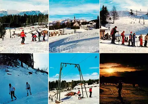 AK / Ansichtskarte  Petersberg_Monte_San_Pietro_Bolzano_Suedtirol_IT Skipisten Panorama Skischule Schlepplift Stimmungsbild 