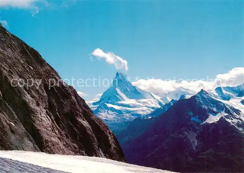 AK / Ansichtskarte  Randa_VS Blick vom Festigletscher auf das Matterhorn 