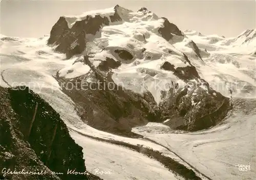 AK / Ansichtskarte  Monte-Rosa_Le_Mont_Rose_4612m_VS Gletscherwelt Fliegeraufnahme 