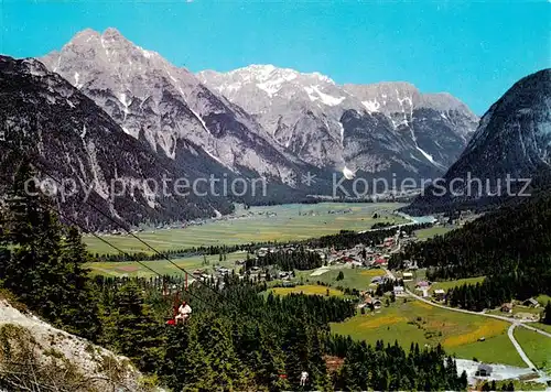 AK / Ansichtskarte  Waidach_Leutasch Sessellift auf den Katzenkopf Ortsansicht mit Wetterstein 