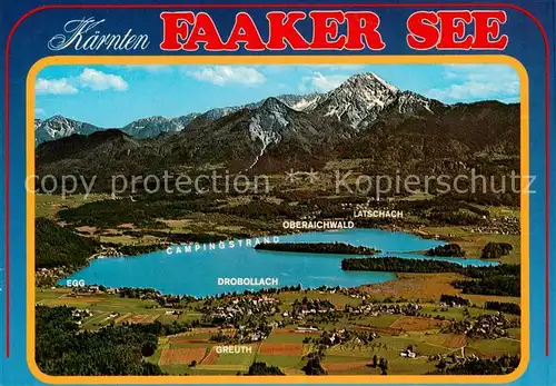 AK / Ansichtskarte  Faakersee_Kaernten_AT mit Drobollach Greuth Egg Oberaichwald und Latschach 