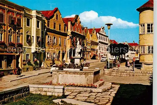 AK / Ansichtskarte  Neufelden_Oberoesterreich_AT Markt mit Brunnen 