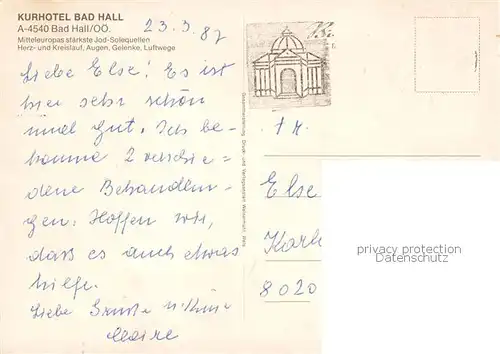 AK / Ansichtskarte  Bad_Hall_Solbad_Hall_AT Kurhotel Bad Hall 
