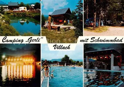 AK / Ansichtskarte 73856584 Villach_Kaernten_AT Camping Gerli mit Schwimmbad Restaurationsbetrieb Details 