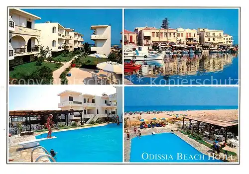 AK / Ansichtskarte  Rethymnon_Crete_Greece Hotel Odissia Schwimmbad Strand Bootshafen 