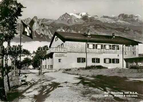 AK / Ansichtskarte  Scheidegg_GL mit Gr Mythen und Glaernisch Scheidegg GL