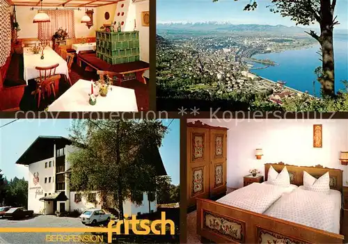 AK / Ansichtskarte  Lochau_Bregenz_Vorarlberg Bergpension Fritsch Gaststube Zimmer Panorama Lochau_Bregenz_Vorarlberg