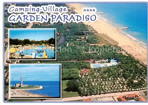 AK / Ansichtskarte  Lido_di_Cavallino Camping Village Garden Paradiso Fliegeraufnahme -Freibad Leuchtturm Lido_di_Cavallino