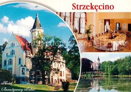 AK / Ansichtskarte 73856626 Swieszyno_Poland Hotel Bursztynowy Palac Festsaal Gondelteich 