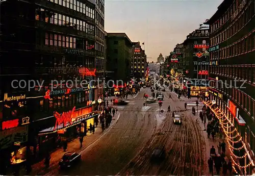 AK / Ansichtskarte  Stockholm Stadtzentrum Nachtaufnahme Stockholm