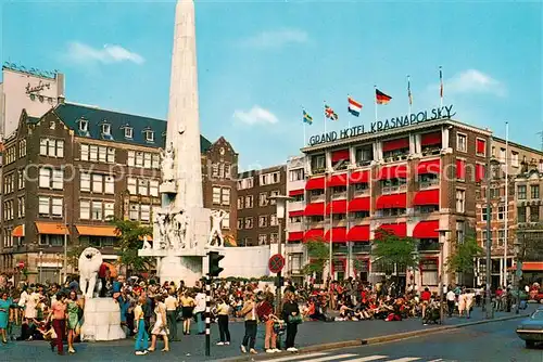 AK / Ansichtskarte 73856689 Amsterdam__NL Nationaldenkmal Grand Hotel Krasnapolsky 