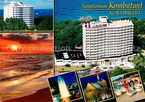 AK / Ansichtskarte  Kolobrzeg_Kolberg_Ostseebad_PL Sanatorium Kombatant Teilansichten Strand 