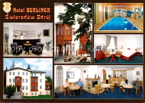 AK / Ansichtskarte 73856737 Bad_Flinsberg_Swieradow_Zdroj_PL Hotel Berliner Reception Gastraeume Zimmer Hallenbad 