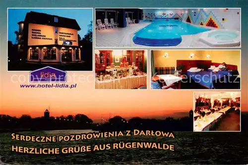 AK / Ansichtskarte 73856738 Darlowo_Ruegenwalde_Pommern_PL Hotel Lidia Hallenbad Gastraum Zimmer  