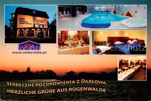 AK / Ansichtskarte  Darlowo_Ruegenwalde_Pommern_PL Hotel Lidia Hallenbad Gastraum Zimmer  