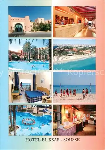 AK / Ansichtskarte 73856813 Sousse_Tunesie Hotel El Ksar Swimming Pool Restaurant Rezeption Strand Luftaufnahme 