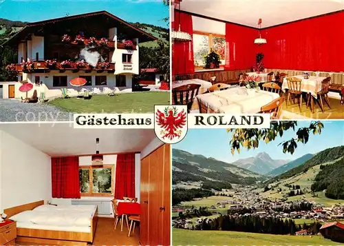 AK / Ansichtskarte 73856826 Kirchberg_Tirol_AT Gaestehaus Roland Gastraum Fremdenzimmer Panorama 
