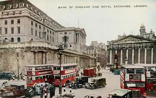 AK / Ansichtskarte 73856852 London__UK Bank of England and Royal Exchange  