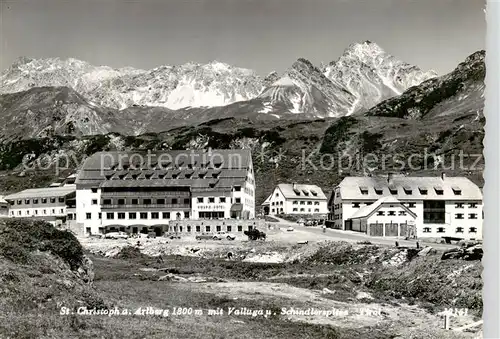 AK / Ansichtskarte  St_Christoph_Arlberg_Tirol_AT mit Valluga und Schindlerspitze 