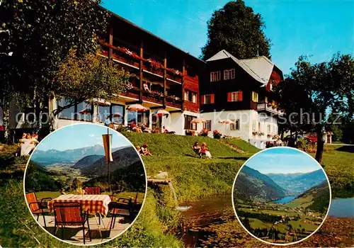 AK / Ansichtskarte  Einoede_Villach Alpengasthaus Pension Ferienhaeuser Terrasse Panorama Einoede_Villach