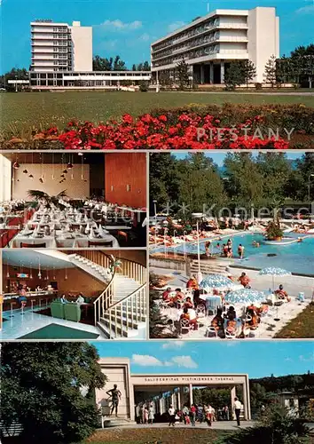 AK / Ansichtskarte  Piestany_SK Liecebny dom Balnea Splendid Jedalen  Kaviaren Balnea Grand Bazen pri liecebnych domoch Kolonadovy most