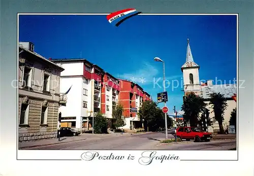 AK / Ansichtskarte 73856954 Gospic_Croatia Ortspartie Kirche 