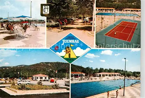 AK / Ansichtskarte 73856976 Playa_de_Aro_Cataluna_ES Camping Caravaning Terrasse Tennisplatz Schwimbad 